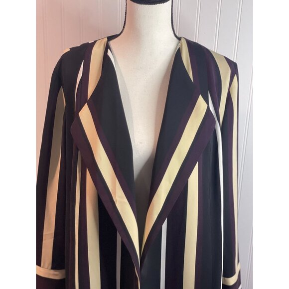 Chicos Womens Striped Open Front Blazer Jacket 2P Polyester - Picture 4 of 16